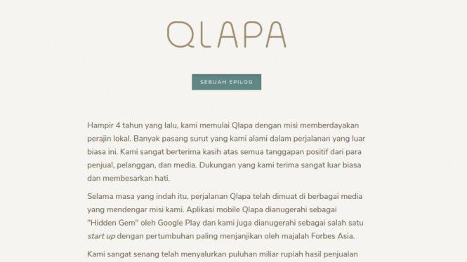 Startup Qlapa umumkan tutup bisnis mereka