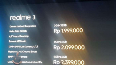 Varian harga realme 3. 