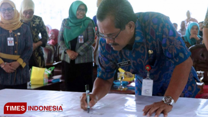 Bupati Blora, Djoko Nugroho dalam Rapat Kerja Kesehatan dan Penggalangan Komitmen dalam Rangka Penurunan Stunting di Kabupaten Blora (Foto: Hilmi/TIMES Indonesia)