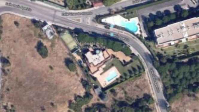 Foto Google Maps letak Kedubes Korut di Madrid