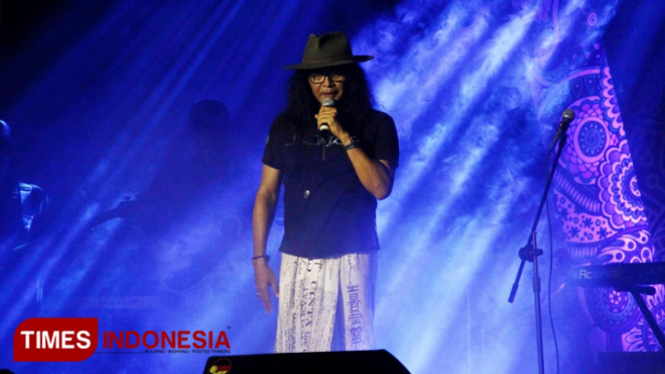 Sudjiwo Tedjo dalam Santun Bermedia Untuk Pemilu Damai. (Tria Adha/TIMES Indonesia)