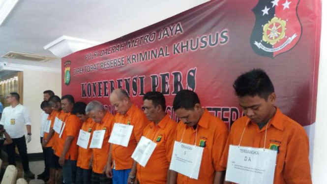 Polisi merilis penangkapan sindikan pemalsuan materai, Rabu, 20 Maret 2019.