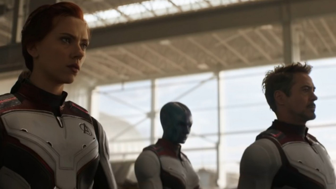 Black Widow, Nebula, Iron Man di Avengers: Endgame