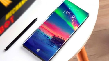 Gambar render Galaxy Note 10