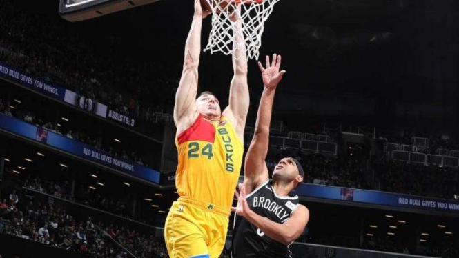 Pertandingan NBA antara Milwaukee Bucks melawan Brooklyn Nets