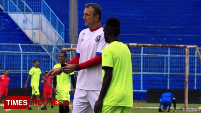 Latihan Pemain Arema FC. (FOTO: Dok. TIMES Indonesia)