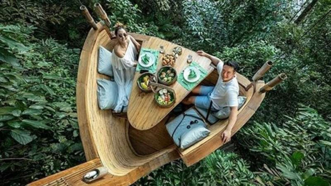 Treepod Dining di resor Soneva Kiri di pulau Koh Kood