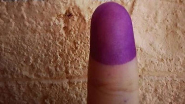 Ilustrasi Jari biru atau pilpres