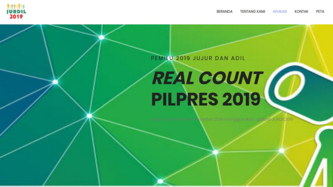 Tampilan laman www.jurdil2019.org