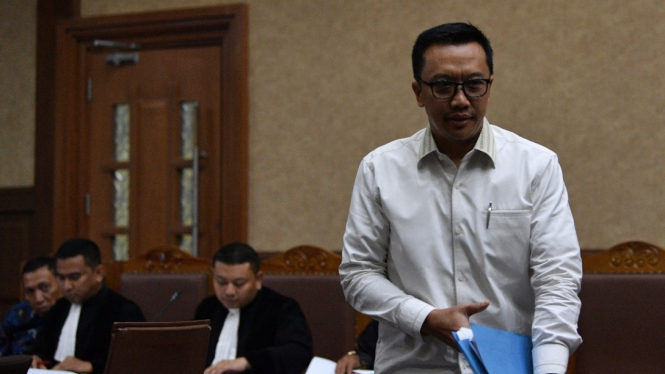 Menpora Imam Nahrawi saat jadi saksi kasus dana hibah KONI di sidang Pengadlan Tipikor beberapa waktu lalu.