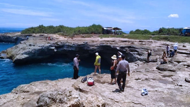 Wisata Dream Beach atau Devil"s Tear di wilayah Desa Nusa Lembongan, Kabupaten Klungkung, Bali, Senin (13/5/2019). (FOTO: IST/TIMES Indonesia)