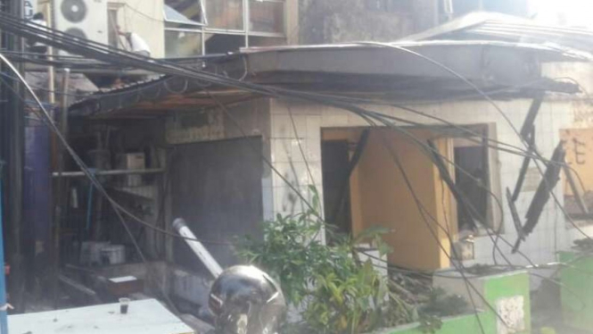 Pos Polisi Sabang dibakar massa, Kamis dini hari, 23 Mei 2019.