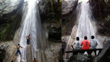 Air terjun di Desa Sari, Bima, Nusa Tenggara Barat (NTB) 