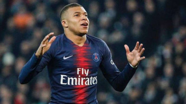 Penyerang Paris Saint-Germain (PSG). Kylian Mbappe