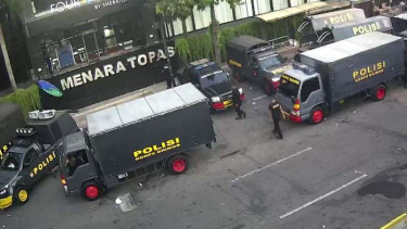 Situasi di depan sekitar kantor Bawaslu, Jalan MT Thamrin, Jakarta, Sabtu 25 Mei 2019.