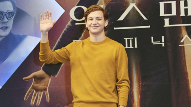 Tye Sheridan di konferensi pers Dark Phoenix di Seoul, Korea Selatan.