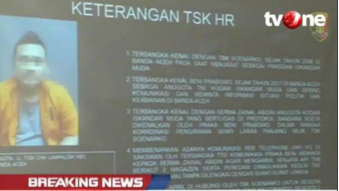 Keterangan tersangka HK, yang berencana membunuh empat tokoh nasional.