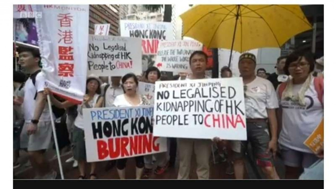 Demonstrasi tolak RUU Ekstradisi di Hong Kong (BBC)