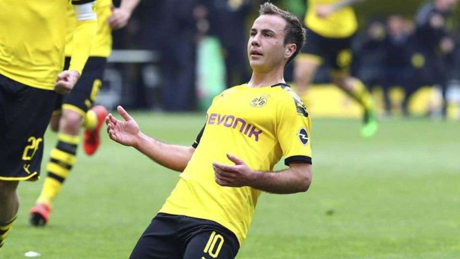 Gelandang Borussia Dortmund, Mario Goetze.