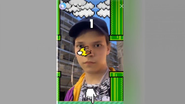 Filter Flying Face di Instagram