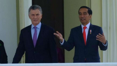 Presiden Joko Widodo dan Presiden Mauricio Macri saat di Istana Bogor.