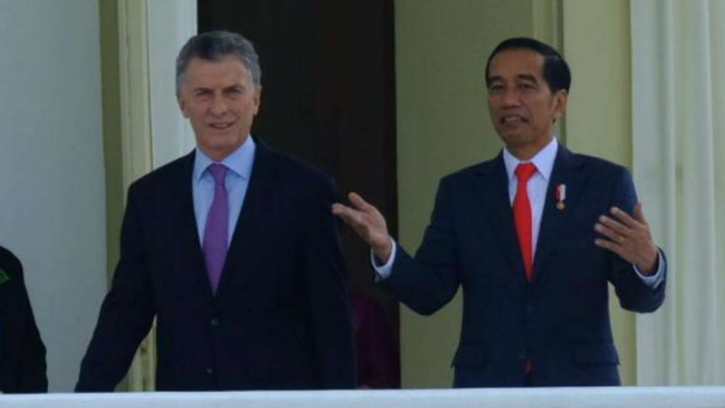Presiden Joko Widodo dan Presiden Mauricio Macri saat di Istana Bogor.