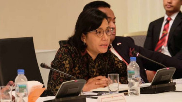 Menteri Keuangan Sri Mulyani Indrawati di Osaka, Jepang.