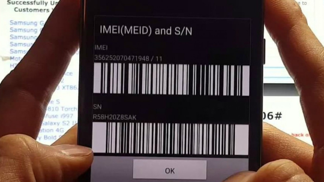 Ilustrasi IMEI ponsel.