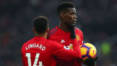 Pemain Manchester United, Jesse Lingard dan Paul Pogba