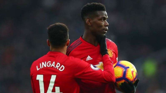 Pemain Manchester United, Jesse Lingard dan Paul Pogba