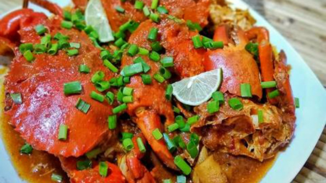 Kepiting saus Padang.