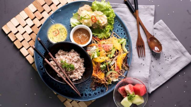 Ilustrasi menu hidangan diet