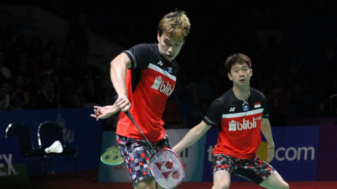 Kalahkan Ahsan-Hendra, Marcus Gideon-Kevin Sanjaya Juarai Indonesia Open 2019