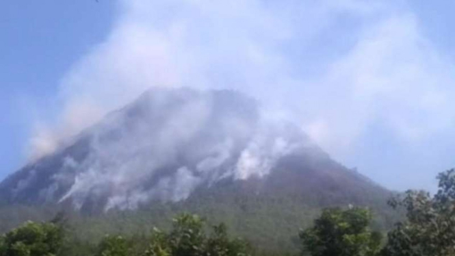 Kondisi terkini Gunung Panderman, Kota Batu, Jawa Timur. 