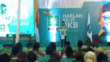 Ketua Umum PKB Muhaimin Iskandar atau Cak Imin saat harlah PKB