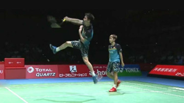 Kevin Sanjaya Sukamuljo/Marcus Fernaldi vs Li/Liu di Japan Open 2019.