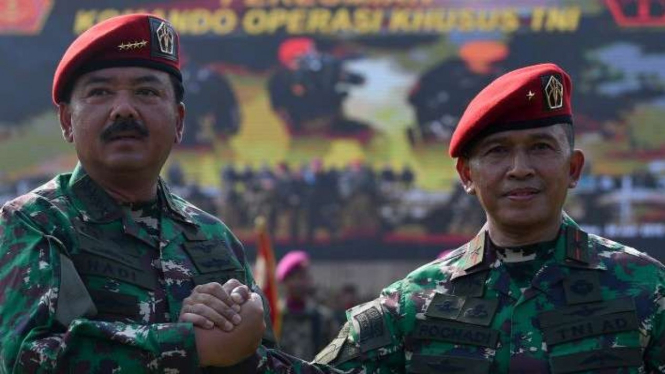 Panglima TNI Marsekal Hadi Tjahjanto dan Komandan Koopssus Brigjen Rochadi 