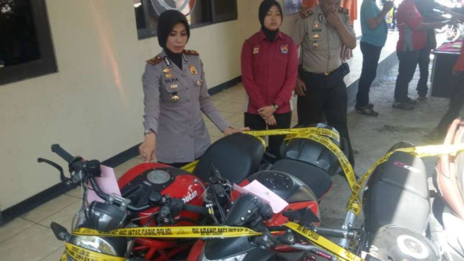 Kepala Polsek Babakan Madang AKP Sifia Sukma Rosa dalam konferensi pers di kantornya, Rabu, 31 Juli 2019.