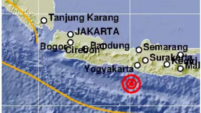 Gempabumi dilaporkan mengguncang wilayah Kabupaten Bantul, Daerah Istimewa Yogyakarta