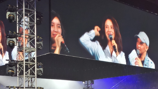 Song Ji Hyo dalam Jumpa Fans Running Man di Jakarta.