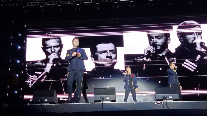 Konser Westlife di Palembang, Sumatera Selatan.
