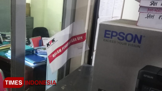 Ruang Dinas PUPK Kota Yogyakarta yang disegel oleh KPK, Senin (19/8/2019). (FOTO: Istimewa/TIMES Indonesia)