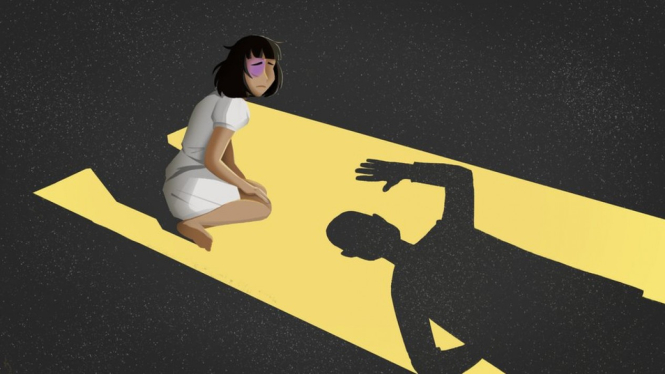 Kuasa Hukum V mengatakan kliennya mengaku mendapat ancaman jika menolak kemauan AK untuk melakukan hubungan seksual dengan lelaki lain. - BBC/Davies Surya