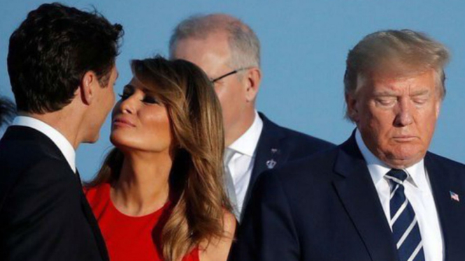 Melanie Trump dan Justin Trudeau 
