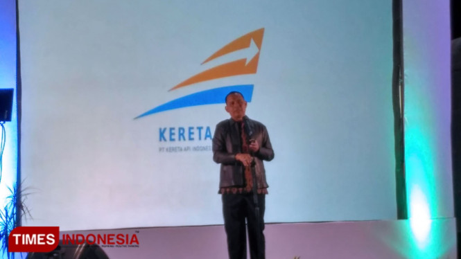 Asosisten I Agung Tri Handono saat hadir di acara kereta api di Museum Kereta Api Bondowoso (FOTO: Moh Bahri/TIMES Indonesia).