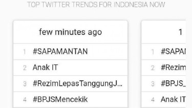 Viral, tagar #BPJSMencekik dan #RezimLepasTanggungJawab, di Twitter.