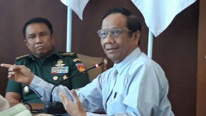 Mahfud Md di kampus Universitas Gadjah Mada, Yogyakarta, Rabu, 28 Agustus 2019.