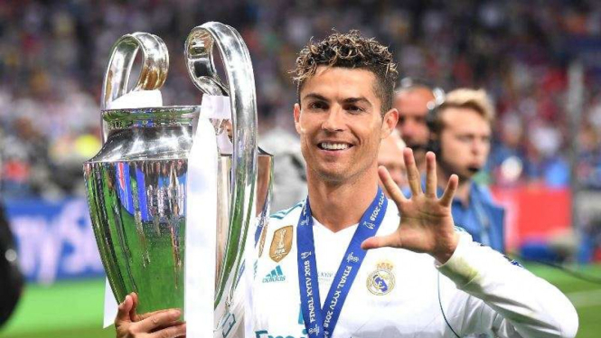 Cristiano Ronaldo saat membawa Real Madrid juara Liga Champions 2017/2018