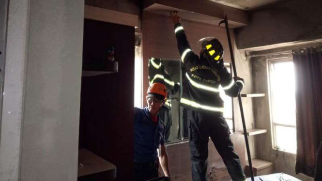 Kamar apartemen melati di Margonda kebakaran.