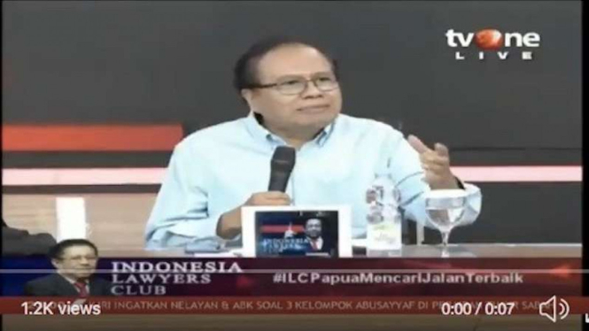 Rizal Ramli dalam acara ILC di tvOne 